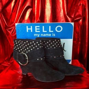 Jeffrey Campbell Studded Wedge Booties- Black Suede- Size 7M